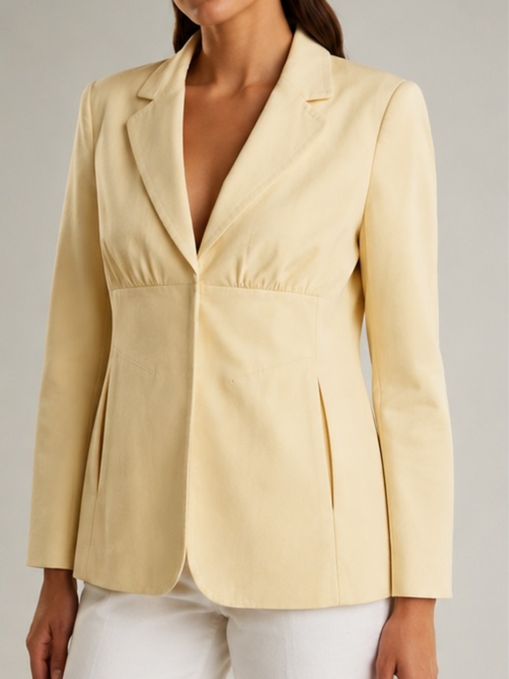 Mango Light Butter Tailored Blazer